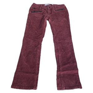 Zadig & Voltaire Corduroy Straight Leg Pants Burgundy Size Small UK 36
